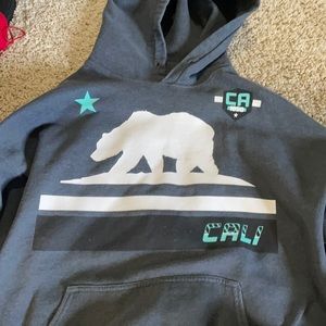 California bear hoodie. Dark grey.